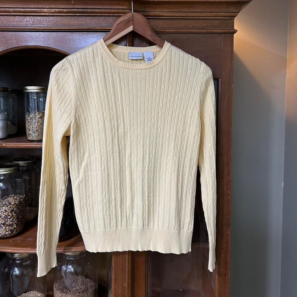 Pale Yellow 100% cotton Kim Rogers Sweater